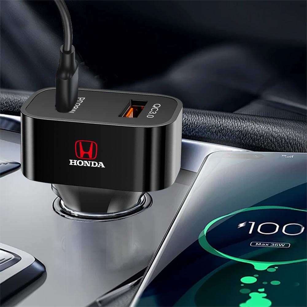 VFHJQ1 Car PD 25W Charger USB Type C Port Fast Charging Adapter Accessories For Honda Mugen Power Civic Accord Odyssey City CRZ Spirior