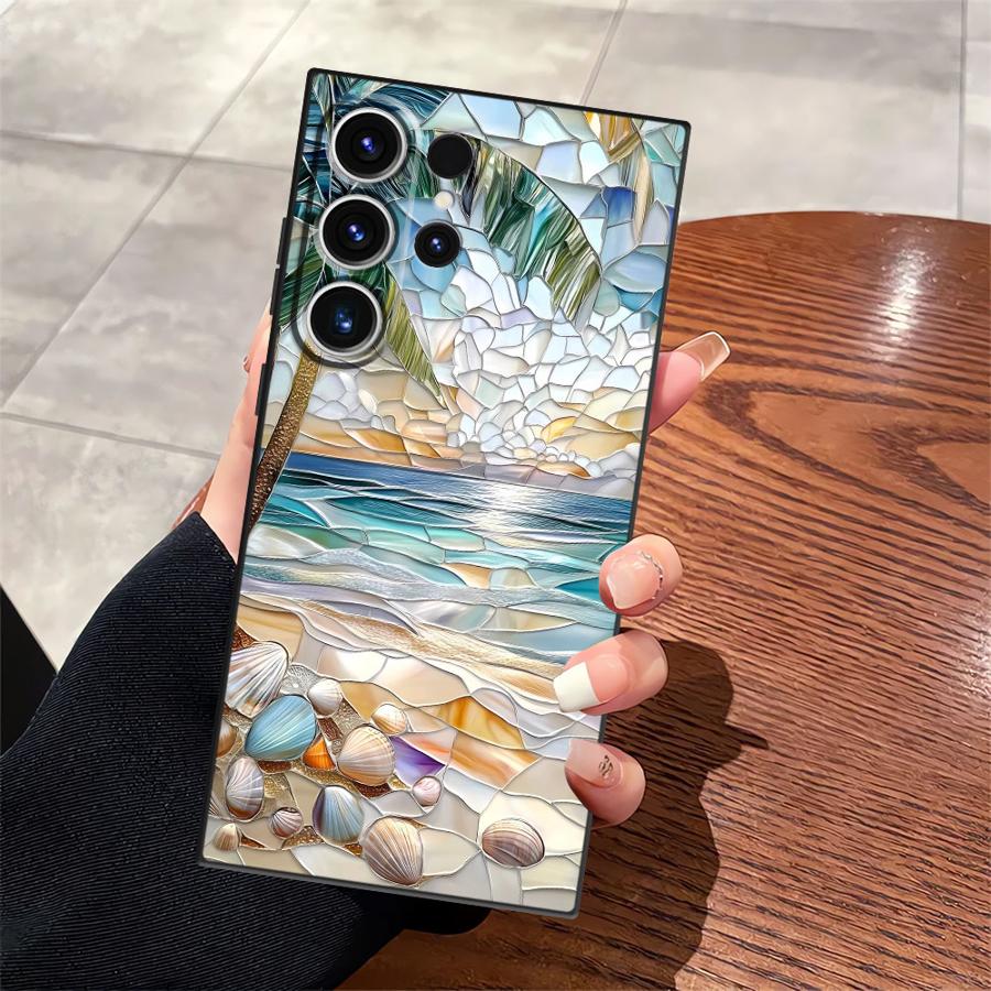 Funda Phone Cover Case for Samsung Galaxy S23 S24 Plus S10 S9 S20 S21 FE Note 20 Ultra 8 9 10 S25 Ultra Ocean Scenery Pattern