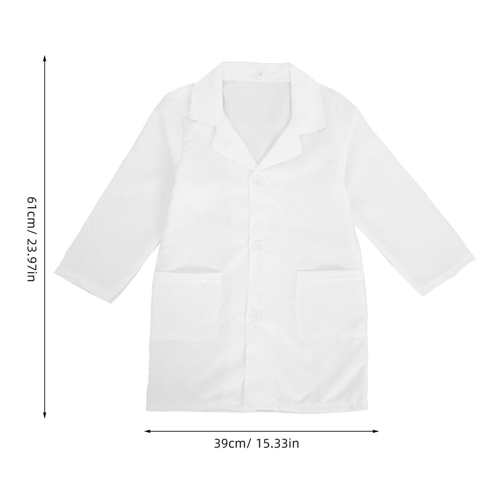 TOYANDONA Kids' Lab Coat, Doctor's Coat, Cosplay Costume, Size 110cm, ScientistDoctor, Halloween Costume, Doctor Play, Presentations, Lunch Wear,