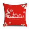 New Red and White Christmas Pillowcase Homewares Cartoon Elk Linen Sofa Pillowcase