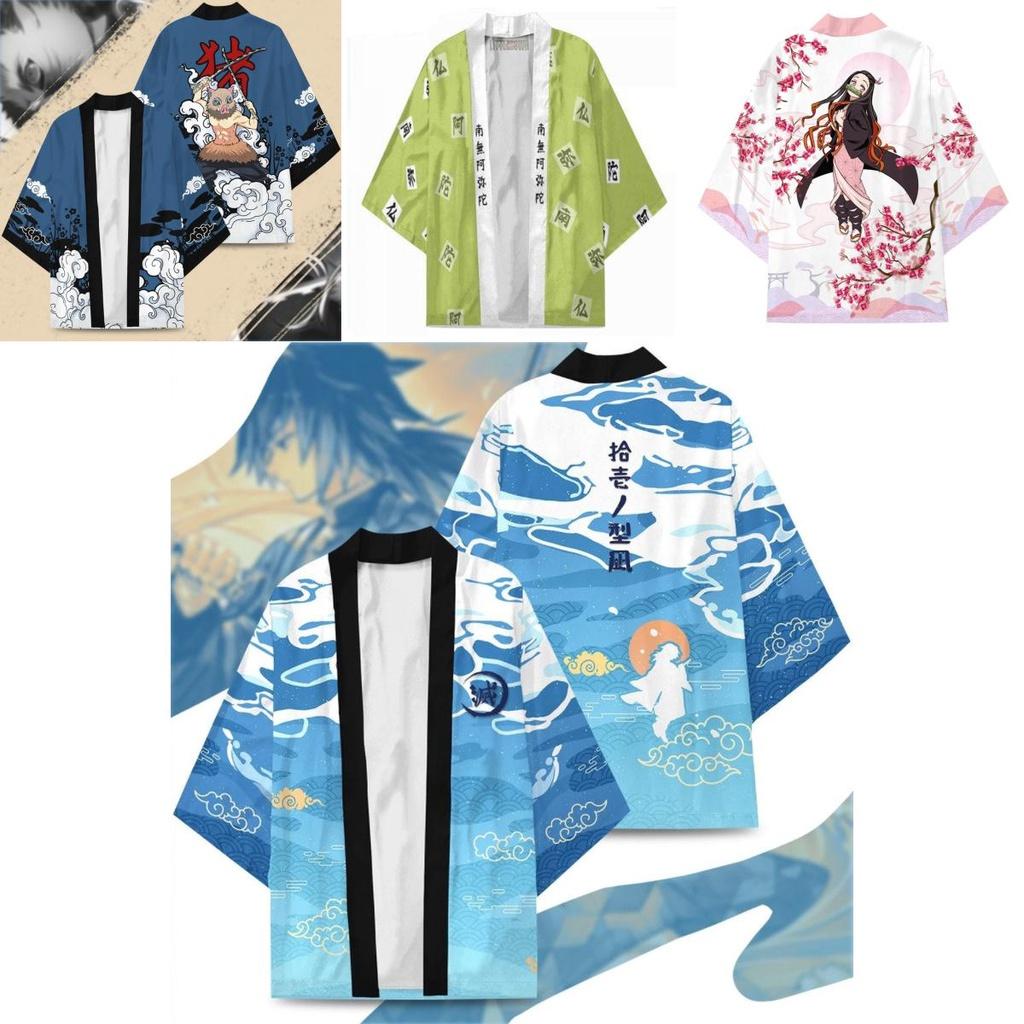 Unisex Demon Slayer Top Kamado Tanjiro Agatsuma Zenitsu Cosplay Costume S-3xl