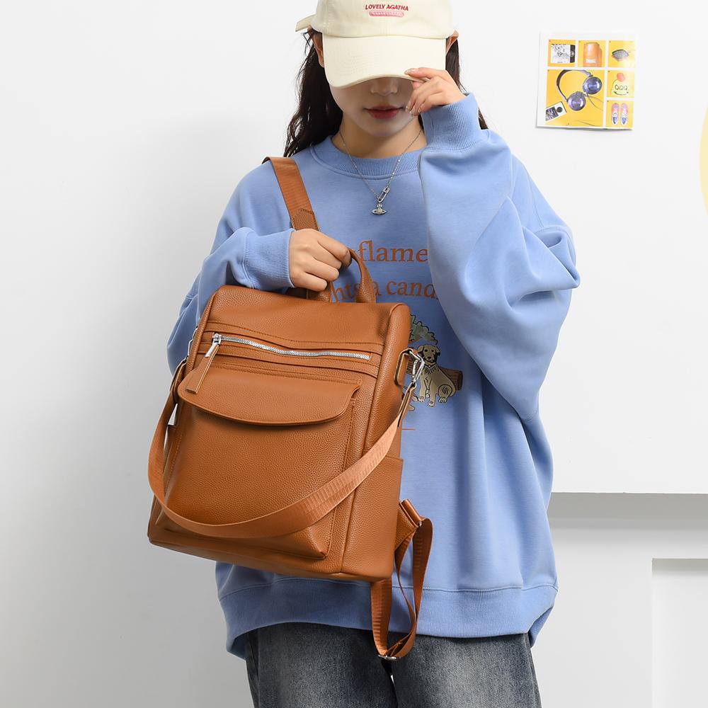 PU Backpack Women's Large Capacity Dual-Use Shoulder Bag Women's Outdoor Travel Backpack