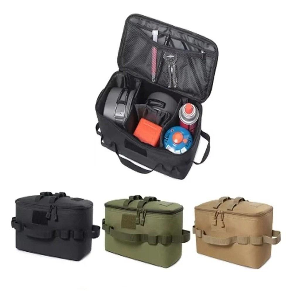 Large Capacity Camping Storage Bag Multi-Pocket Cookware Utensils Organizer Outdoor Cooking