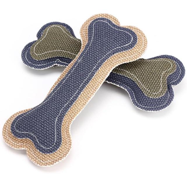 

balacoo Игрушка для жевания для собак: 2 шт. Игрушка-свисток для собаки, игрушка из мешковины, игрушка в форме собаки, холщовые игрушки, интерактивная жевательная игрушка для чистки зубов собаки