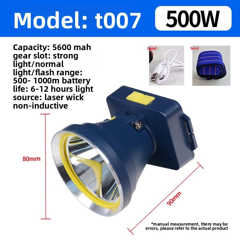 Strong Light Laser Cannon Super Bright Led Rechargeable Lithium Battery Outdoor Head-mounted Long Battery Life Induction Night Fishing Headlight