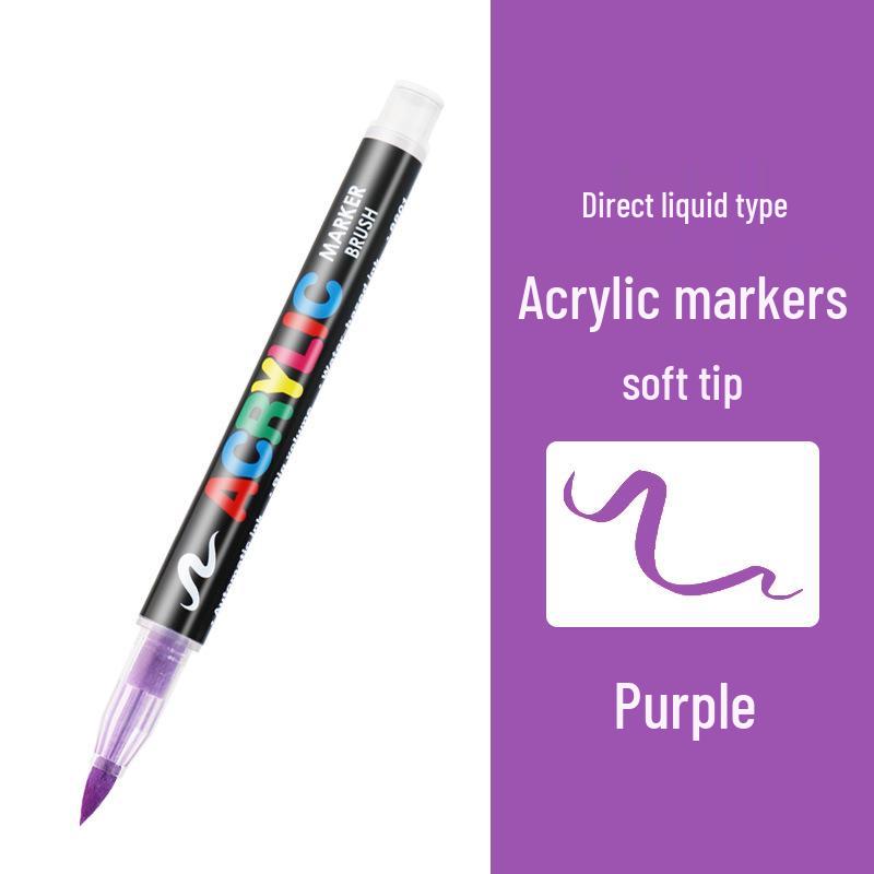 8101 Akrylové popisovače s měkkým hrotem - 12/24 barev pro studentské umění, DIY a graffiti projekty