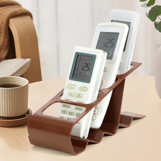 Control Holder Small Desktop Storage Rack with 4 Slots Anti-Slip Base Small