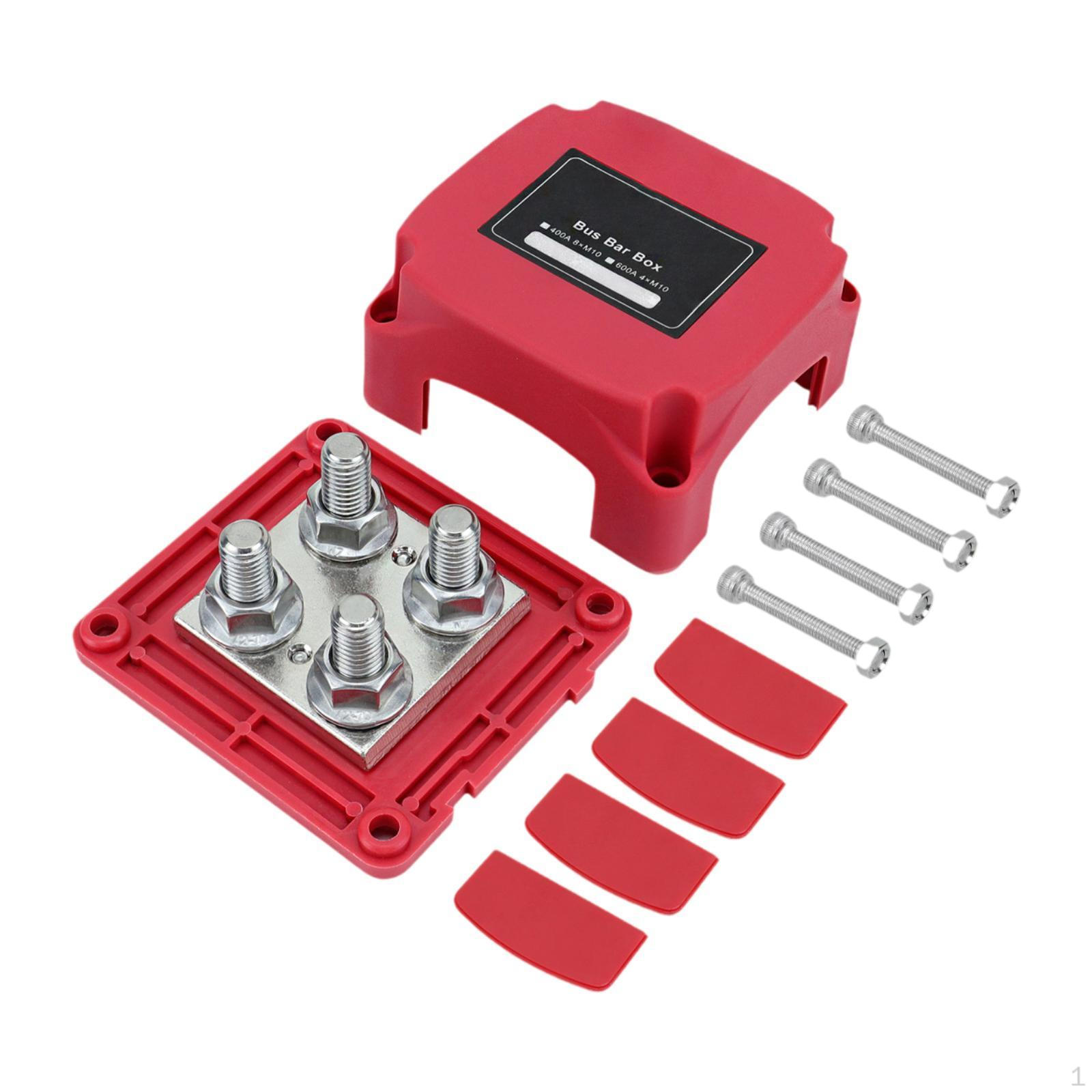 

48V Bus Bar Power Distribution Terminal Block for Wiring M10 Red