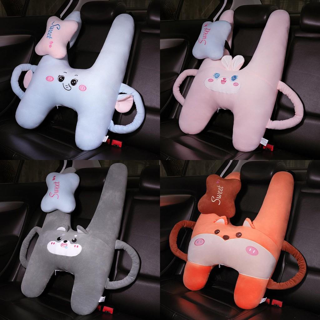 Plush Toy Car Headrest Pillow Cartoon Kid Sleep Support Comfort Children Cushion