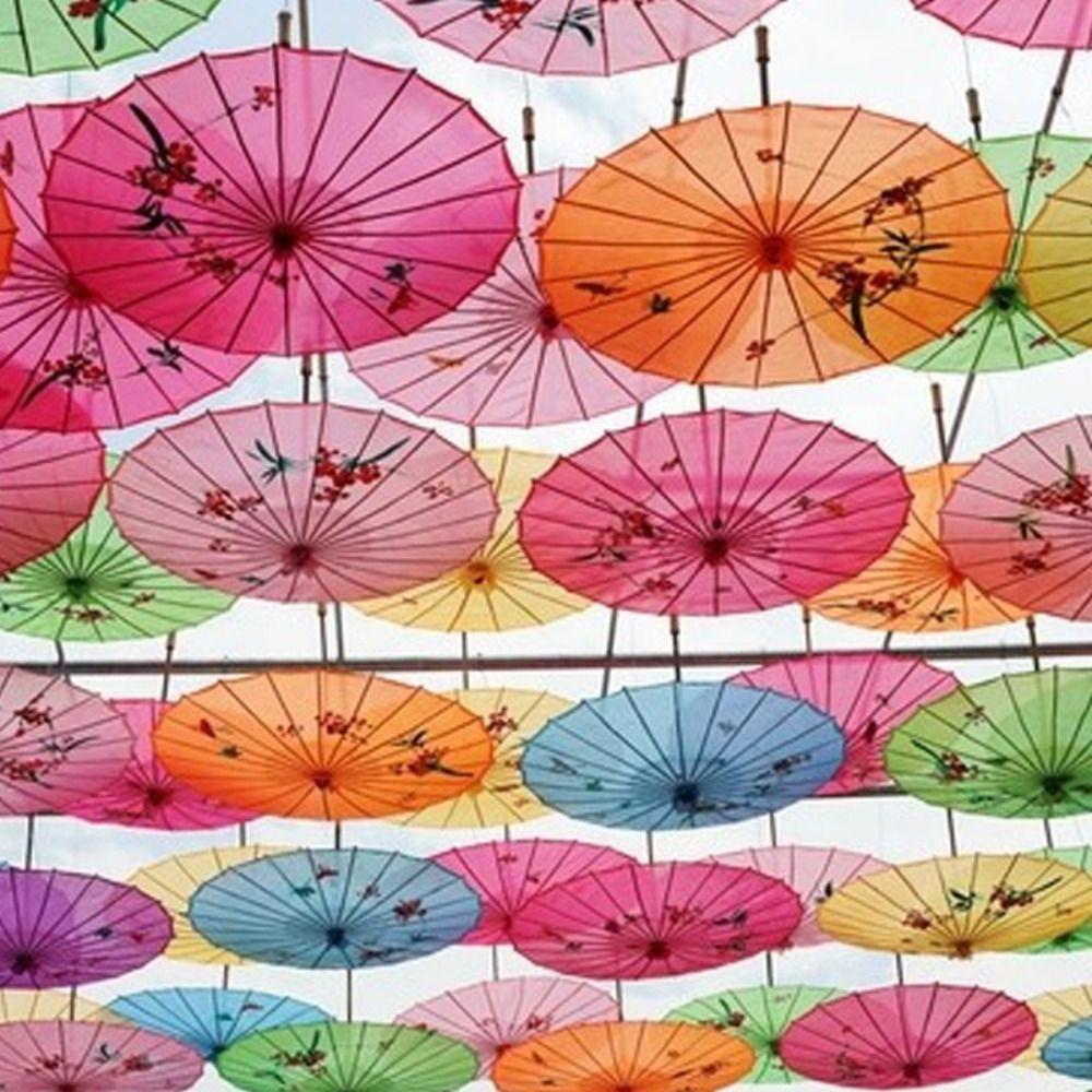 Classical DIY Painting Paper Umbrella Vintage Oil Paper Umbrella  Kindergarten