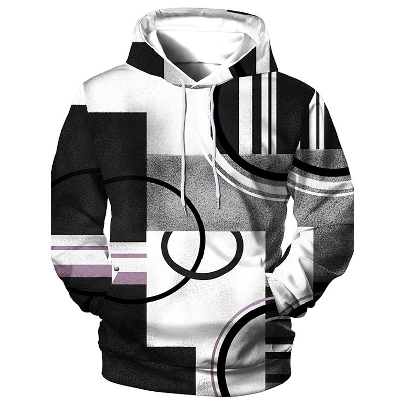 Men's Hoodie Pullover Hoodie Sweatshirt Hooded Geometric Color Block Graphic Prints Sports Casual Fall