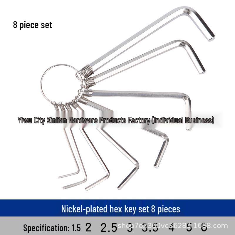 10-Piece Mini Hex Key Screwdriver & Extended Wrench Set with Keychain