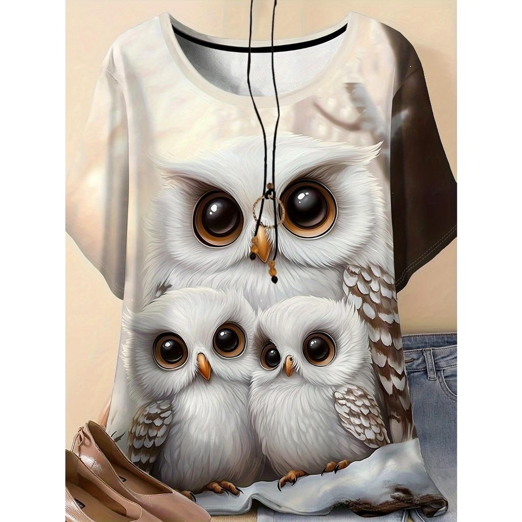 Women's Cute Cat Printed Short Sleeve T-shirt - Soft Peach Red Short Sleeve Top with Round Neck Design for Outdoor Sports