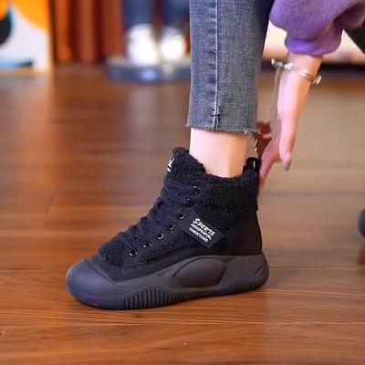 Shoes 2025 Autumn New Short Boots Retro Versatile High-top Shoes Soft-soled Velvet Warm Snow Boots