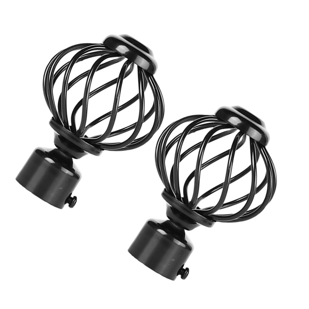 

2 шт. Римский карниз аксессуары декоративный конец винтажный колпачок для штор оконный стопор чёрный