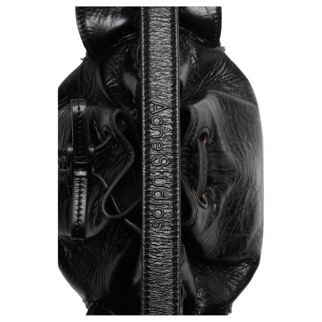 Acne Studios Drawstring Closure Design Bucket Bag Women Handbags Black A10471-900