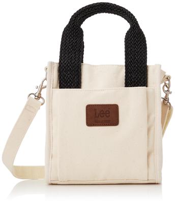 Lee Mesh Thick Cotton Mini Shoulder Mesh Lunch White 2-Way Tote, II, Canvas, Small, Tote, 2-Way Bag, Handle, Bag, Commuting, School, Leisure,