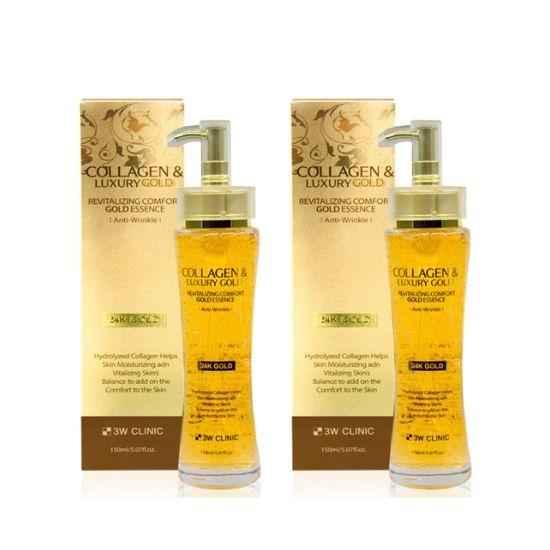 3W Clinic Collagen & Luxury Gold Revitalizing Comfort Gold Essence Anti-Aging & Firming Skin Care 150ml x2