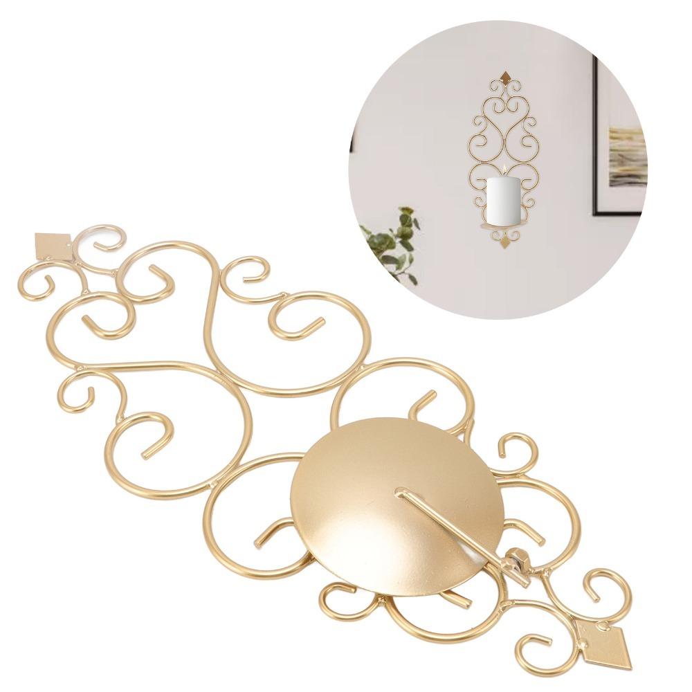 14.96x5.51x4.33 in Gold Tone Candlestick Golden Wall Candle Decor Living Room