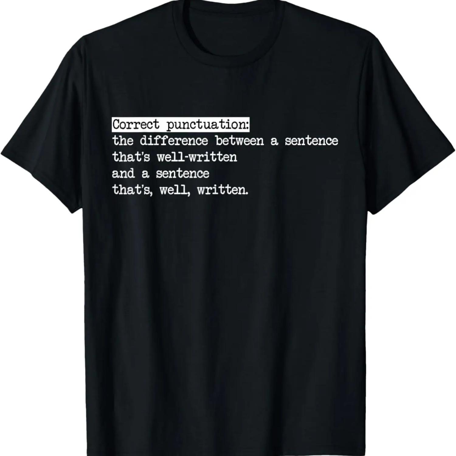 

Funny Grammar Teacher and Punny Punctuation T-Shirt XXXXXL чорний