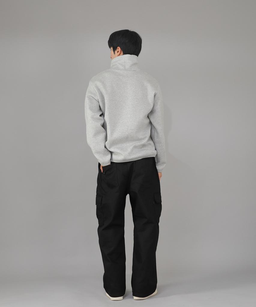 Seinteukeulu Warm-Up Loose Fit Brushed Turtleneck Plain Sweatshirt Wlp-839 Gray