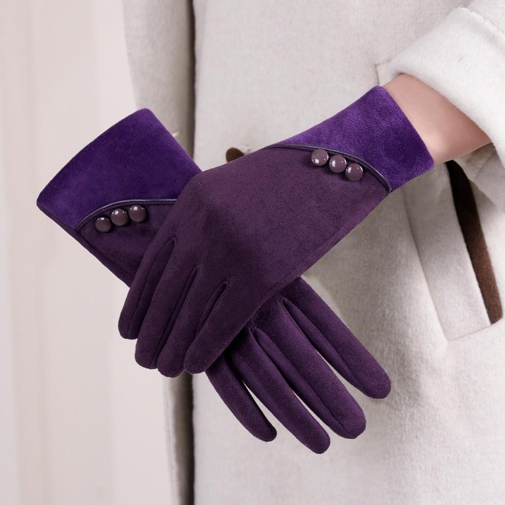 Warm Touch-Screen Gloves Thick Windproof Suede Gloves Practical Winter Thermal Gloves  Driving