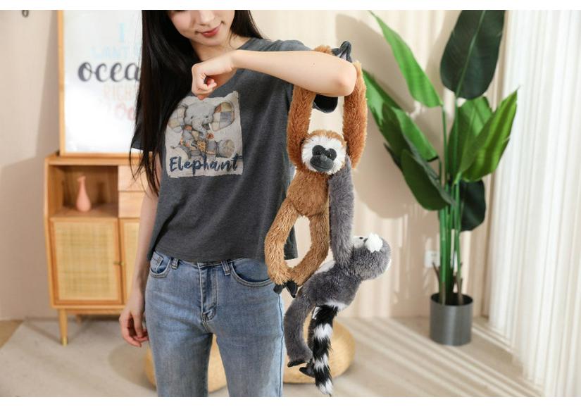 Cartoon Long-Armed Monkey & Baby Orangutan Lemur Sloth Plush Toy for Kids