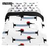 Dachshund Duvet Cover Set Cartoon Style Dachshunds King Size Bedding Set for Dog Lovers Kids Teens 2/3pcs Twin Comforter Cover