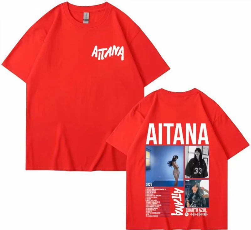 Harajuku Fashion Aesthetic Short Sleeve T-shirt Pop Singer Aitana Cuarto Azul Tour Graphics T Shirts Men Women Cotton Tee Shirt
