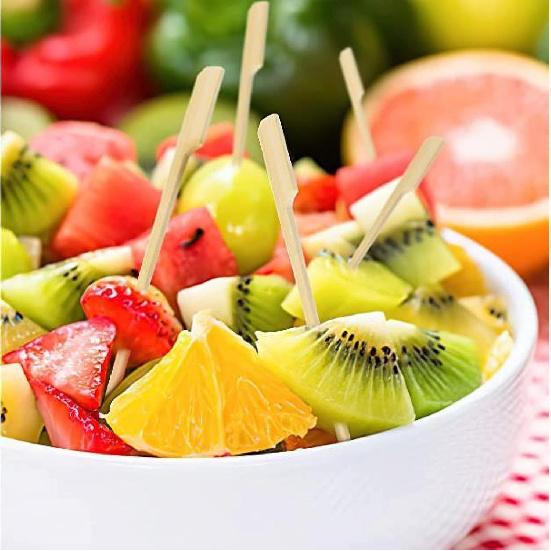 3.5 Inch Bamboo Skewers, 300 PCS Bamboo Paddle Wood Picks, Toothpicks for Appetizers, Cocktail Picks for Drinks, Food Picks, BBQ, Sandwich, Barbecue