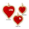 1 Stück Messing & Polyester Valentinstag Anhänger Rotes Herz Micro Pave Klare Kubikzirkonia Für Halsketten Schlüsselanhänger Schmuckherstellung