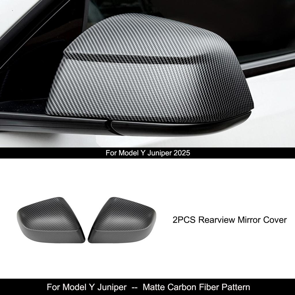 For Tesla Model Y Juniper Exterior Rearview Mirror Carbon Fiber ABS Protective Cover Rear-vision Mirror Shell Side Camera Cover