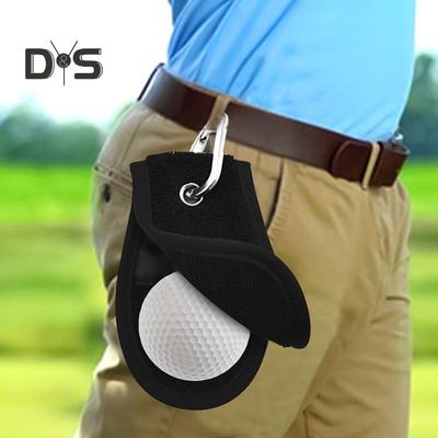 Golf Ball Towel Soft Absorbent Small Golf Ball Towel with Clip for Golf Bags Golf Ball Cleaning Accessories for Golfers