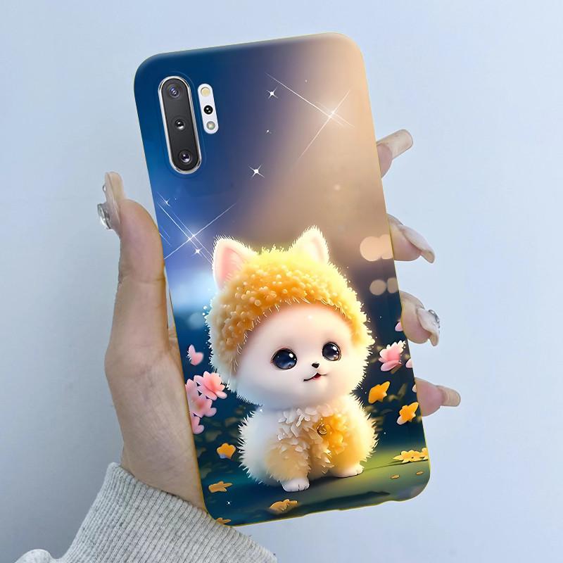 For Samsung Galaxy Note 10 Plus N970F N975F Phone Case Butterfly Flower Girl Design Soft Silicone TPU Back Housing Note10 Covers
