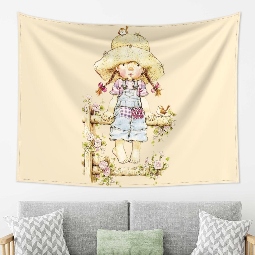 Kawaii Sarah Kay Tapestry Wall Hanging Aesthetic Home Decoration Tapestries for Living Room Bedroom