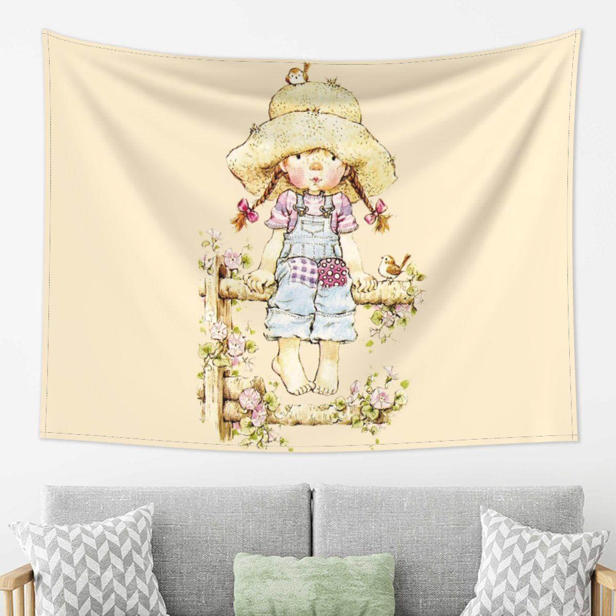 

Kawaii Sarah Kay Tapestry Wall Hanging Aesthetic Home Decoration Tapestries for Living Room Bedroom 74x94cm(29x37in)