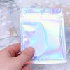 100 Pcs Clear Laser Aluminum Foil Bag Self Seal Zipper Zipper Closure Packing