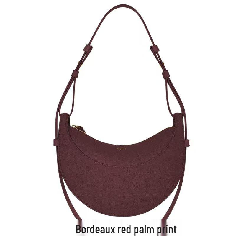 Polene Echtes Leder Halbmond-Satteltasche - Vielseitige Französische Crossbody- und Umhängetasche