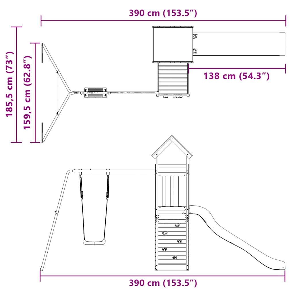 Massivholz Spielturm Douglasie