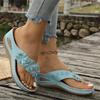 Large-Size Wedge Floral Thong Slippers – Summer New Fashionable Toe-Post Slide Casual Sandals for Women