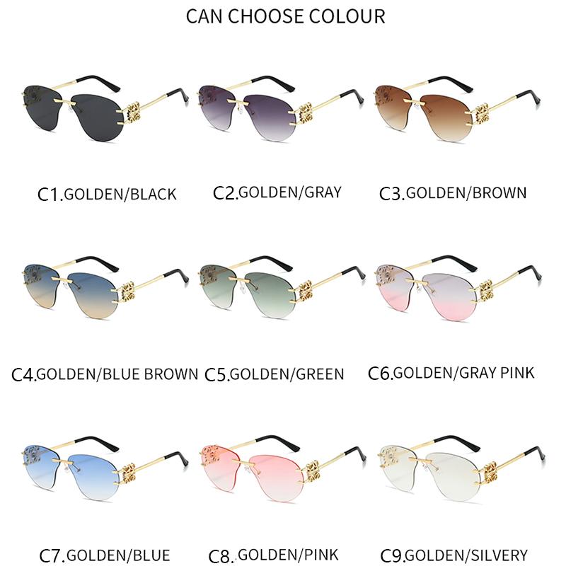 Oversized Pilot Sunglasses Men Trendy Fashion Vintage Rimless Brand Sun Glasses Women Outdoor Male Driving UV400 Eyewear