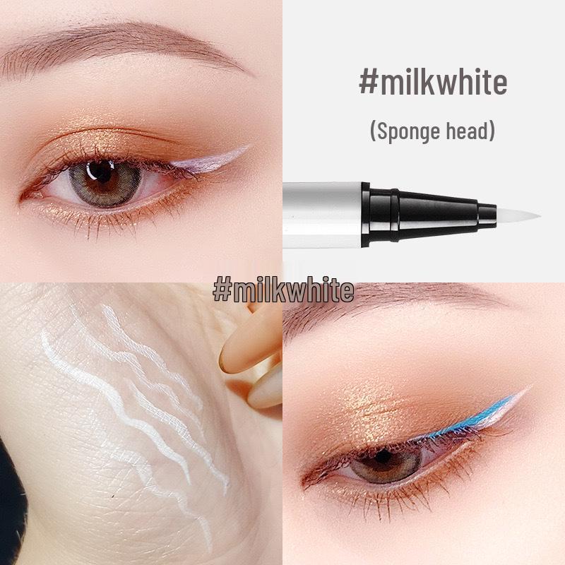 Influencer White Waterproof Ultra-Fine Eyeliner Pen - Long-lasting, Smudge-proof for Beginners and Women’s Color Makeup