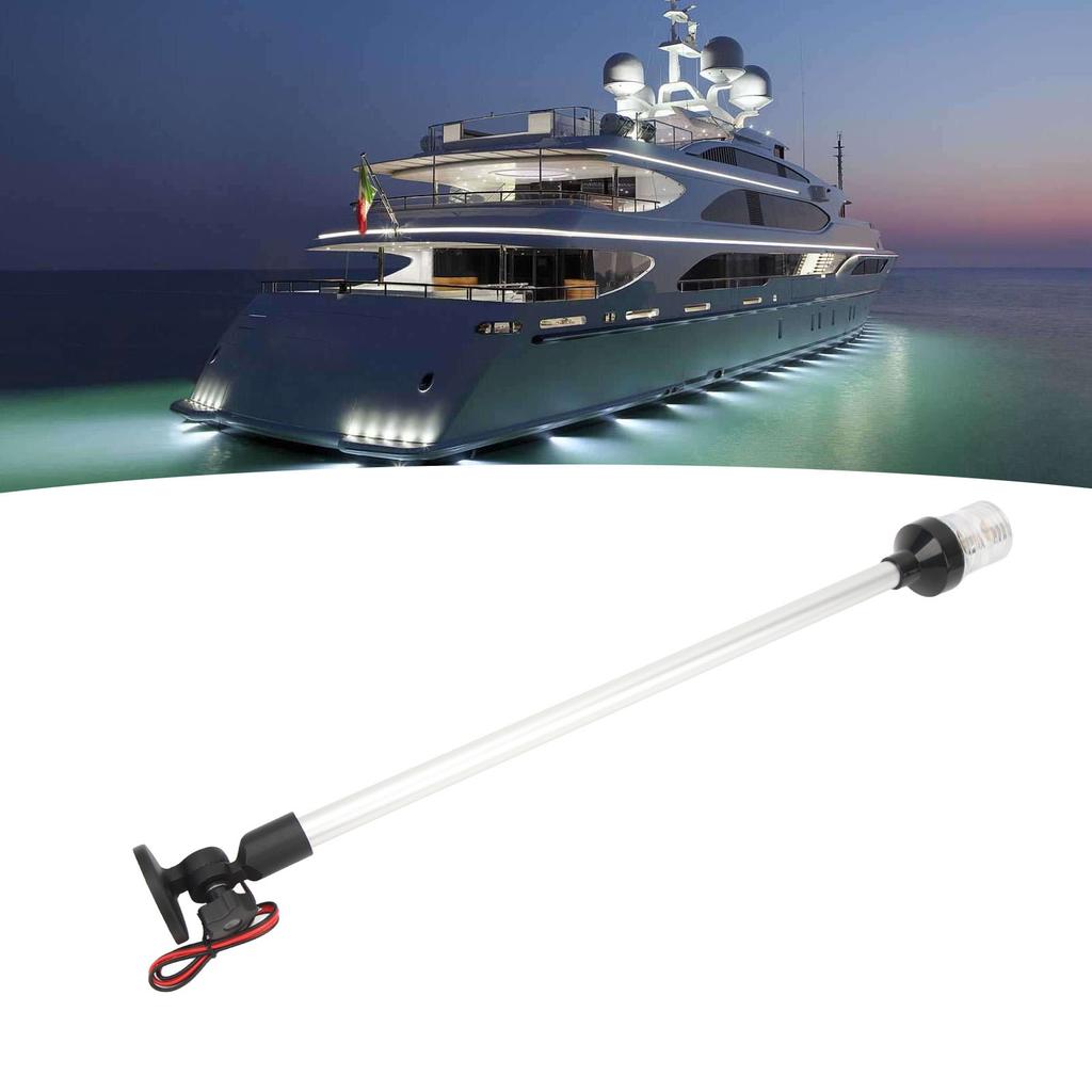 24in Boat   Light 360 degrees  All Round Rotating LED Stern Pole Light Aluminum Alloy Base for Yachts Marine