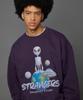 HOODHOOD Alien Universe Artwork Oversized Sweatshirt Deep Purple