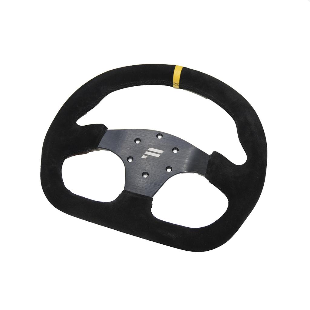 13inch 330mm Type D Steering Wheel Suede Steering Wheel Flat Game Steering Wheel  Blue Yellow Ring