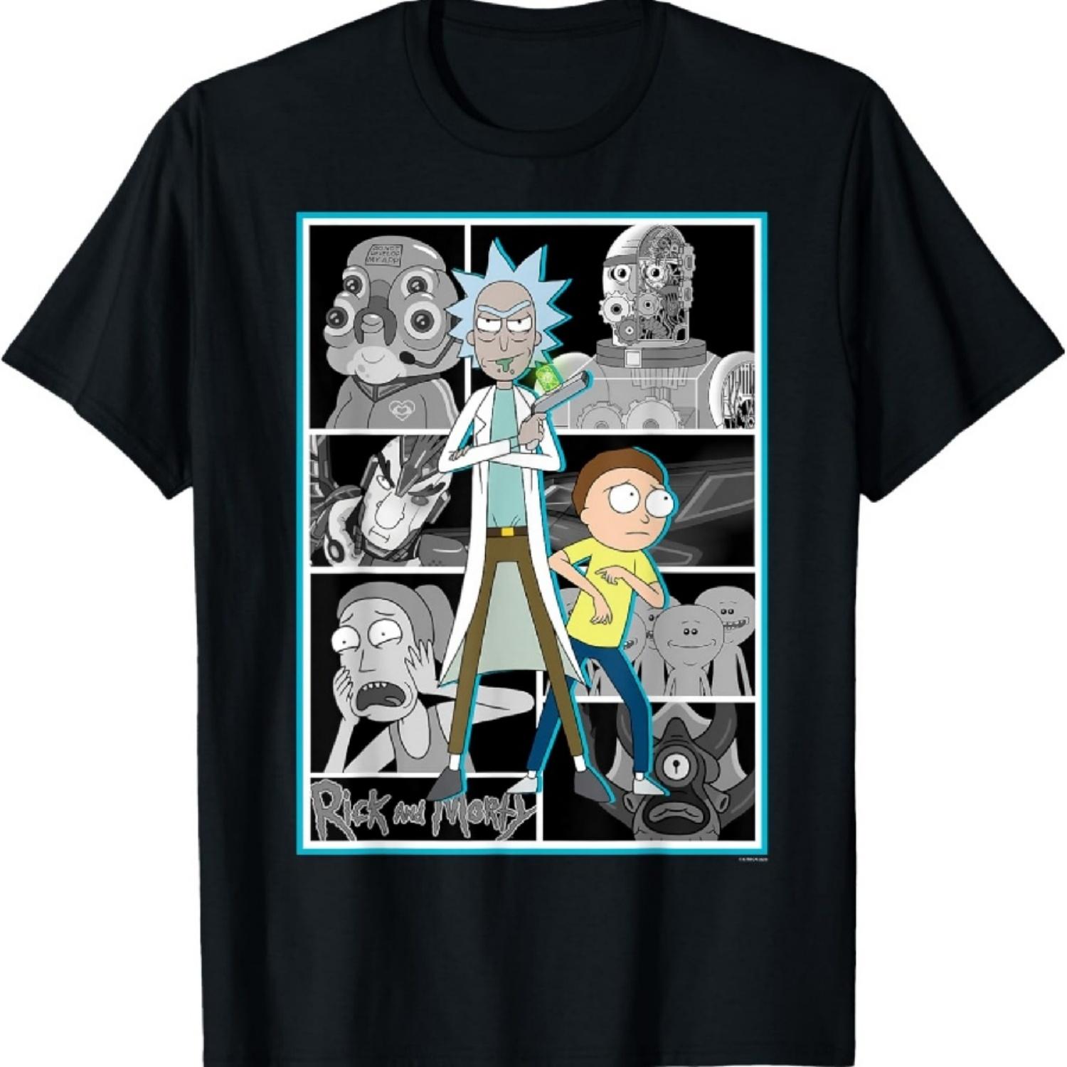 

Rick and Morty Characters Adult Cartoon Fashion T-Shirt S чорний