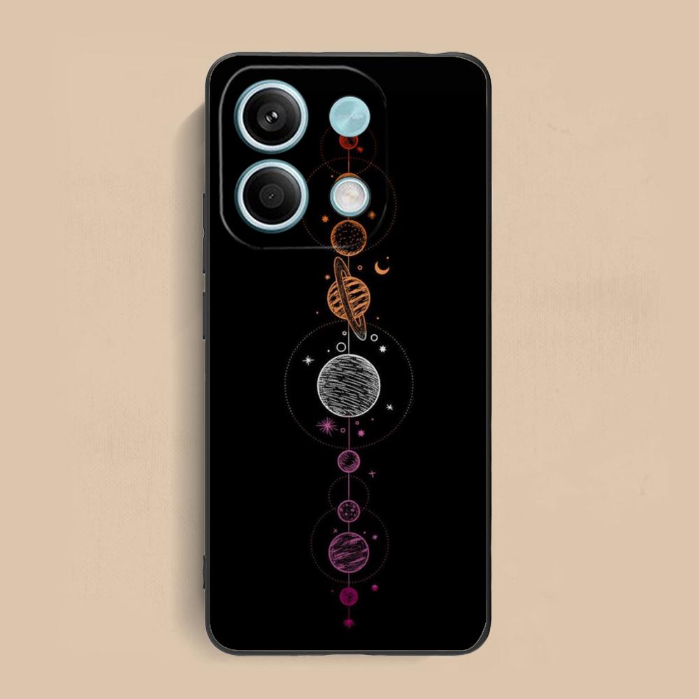 Sun Moon Mobile Cell Phone Case for Xiaomi Redmi Note 14 13 12 11 S Pro Plus 4G 5G Colorful Printing Cover Luxury Cover Pretty