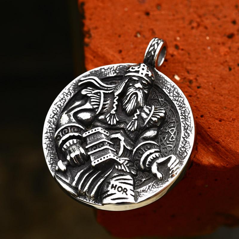 

New Fashion 316L Stainless Steel Skull Viking Navigation Pendant For Men Viking Vegvisir Pendant Vintage Heavy Solid Jewelry