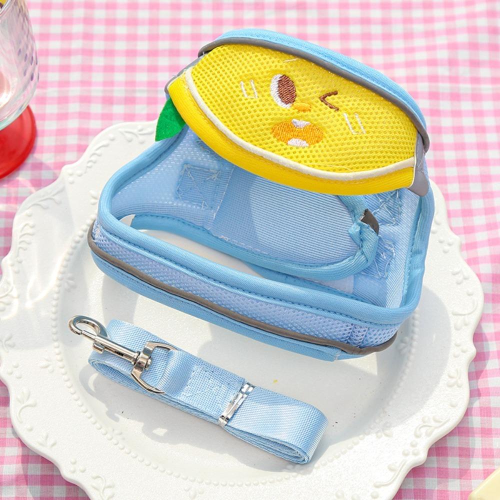 

Adjustable Dog Traction Rope Mesh Pet Harness Leash Set Drool Bib Pet Chest Strap Daily Walk S жёлтый