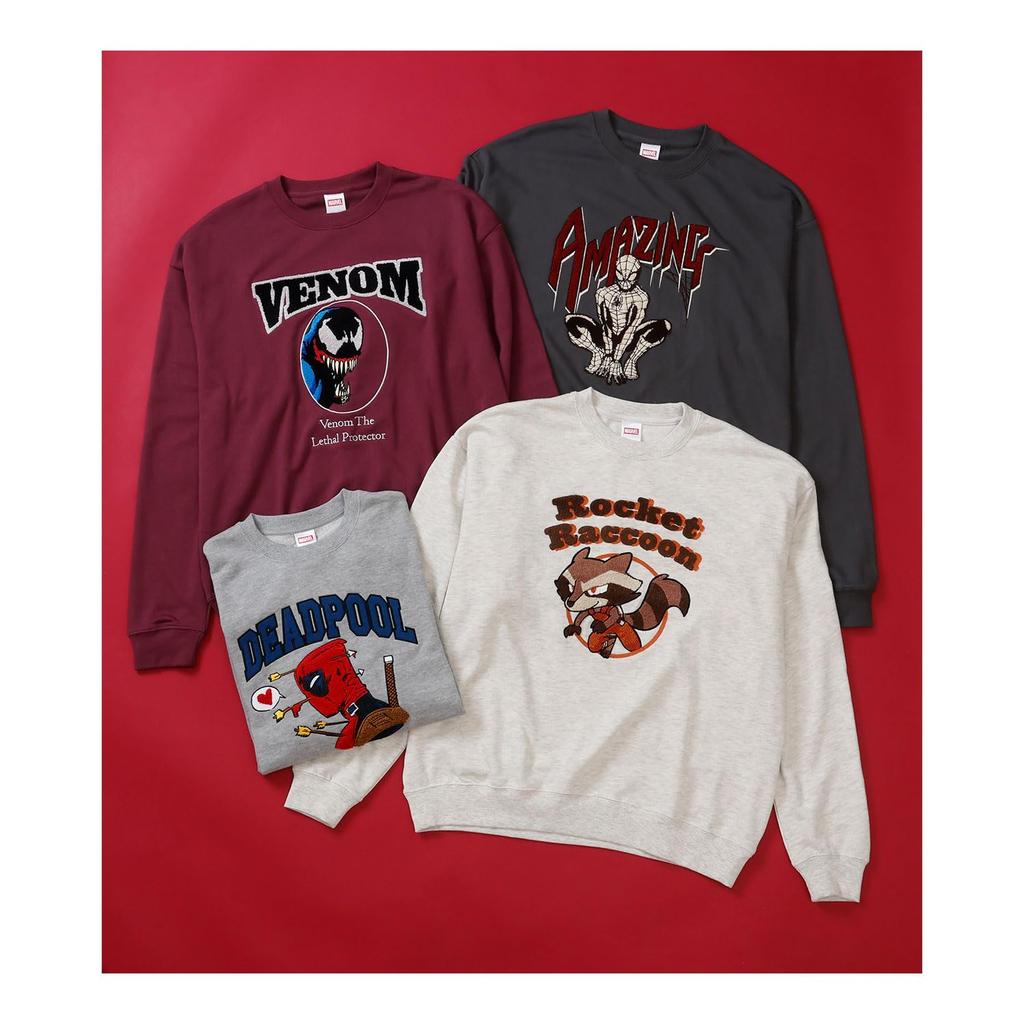 Small Planet Marvel Sagara Embroidered One Size Fits All Sweatshirt, Spider-Man, Sumikuro,